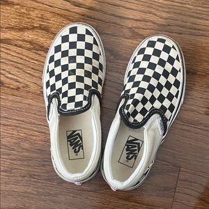 Vans Kids Black and White Checkered Slip-On Sneakers